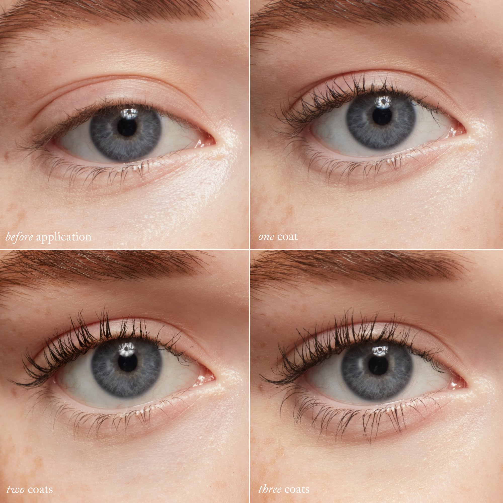 goop Featherlash mascara brush in use lifting and lengthening lashes
