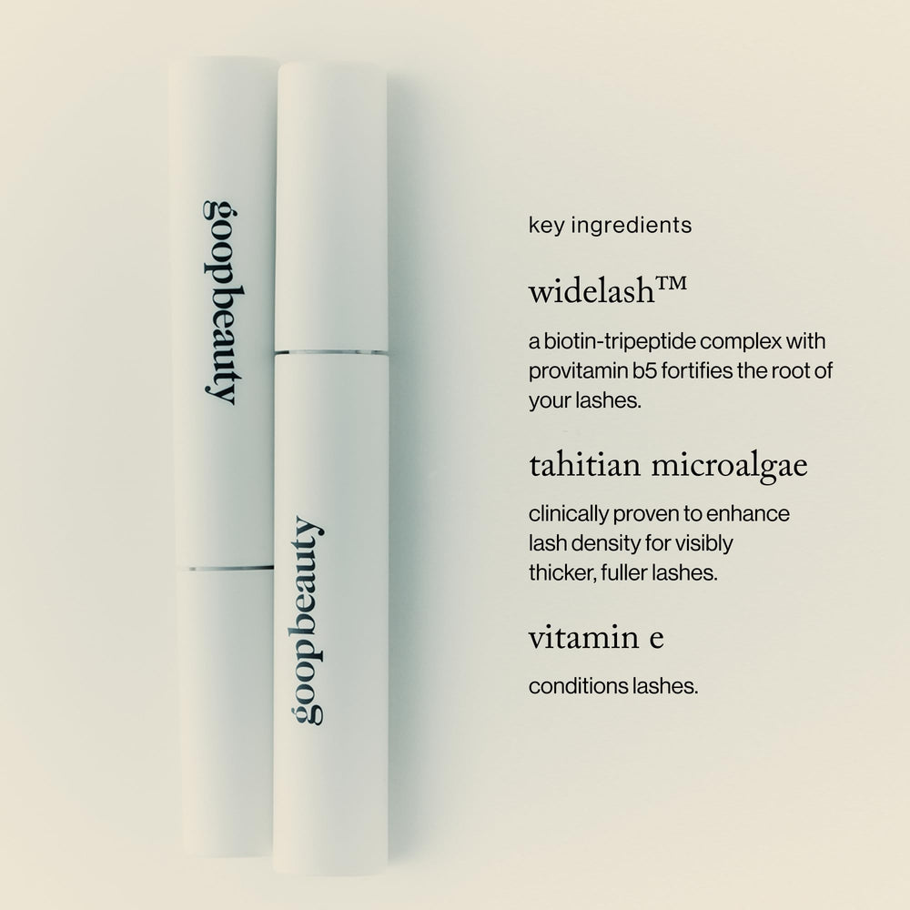 goop Featherlash serum bottle highlighting nourishing lash care ingredients