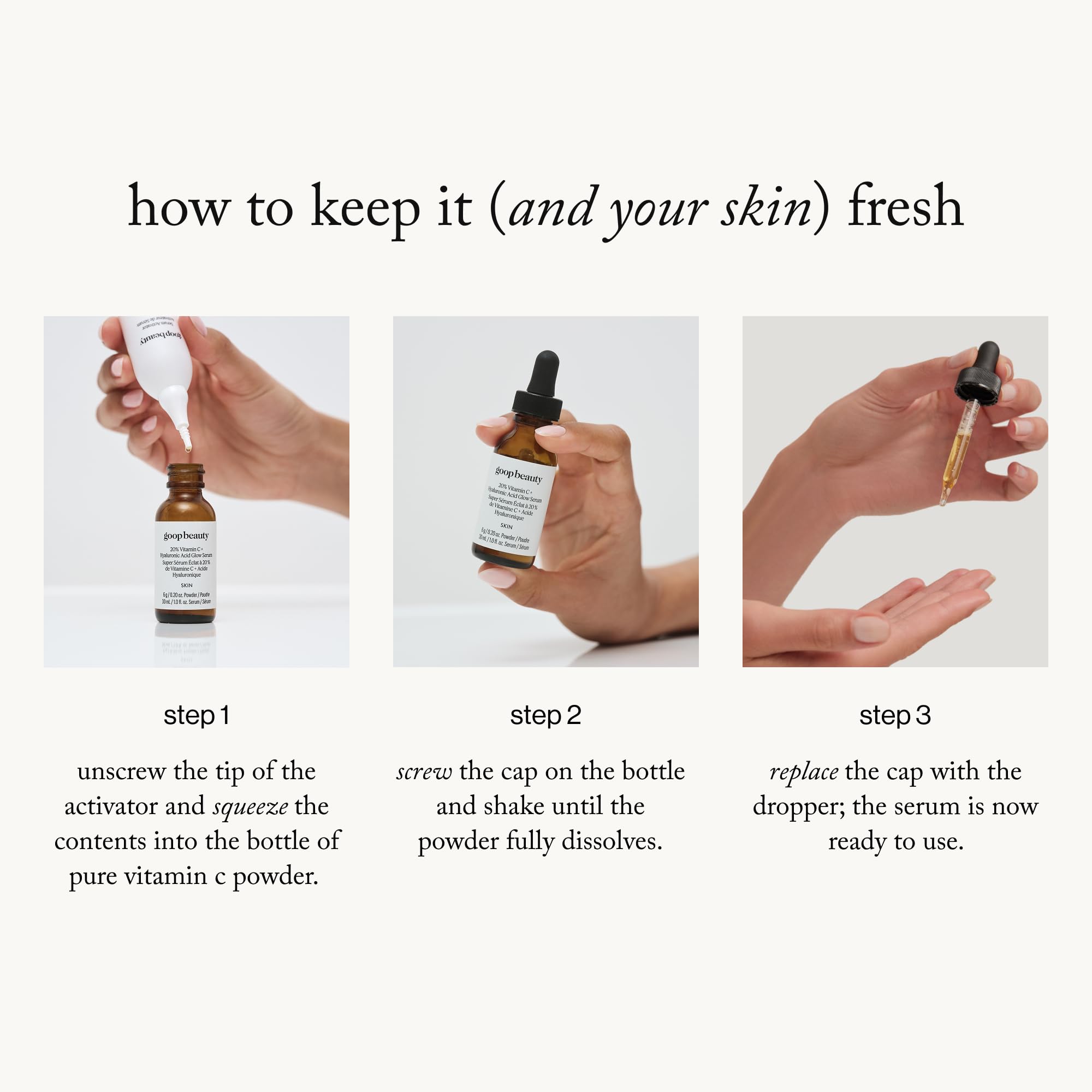 goop skincare daily routine visual—twice-daily application idea.