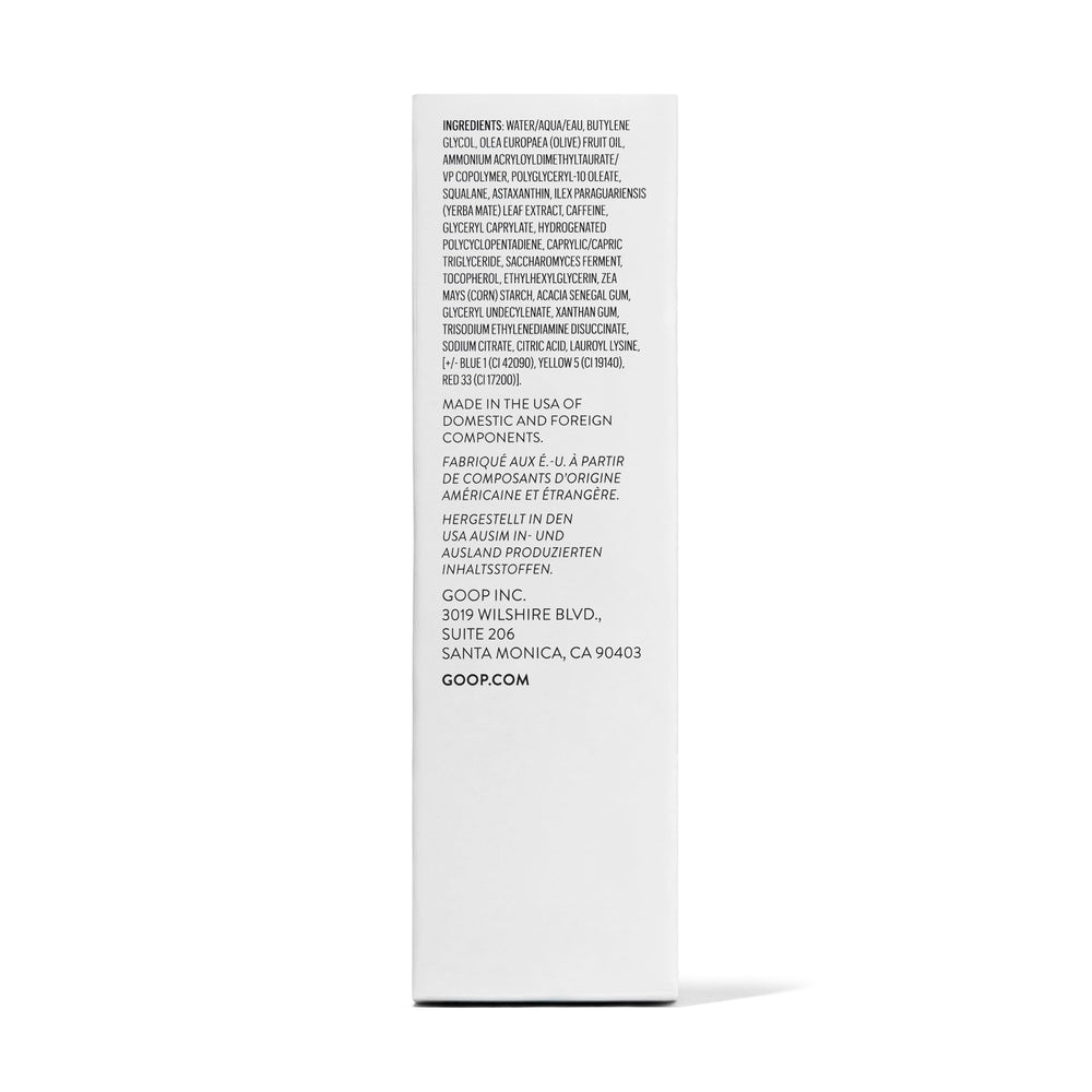 goop Summertone Bronzing Gel tube back panel with usage tips.