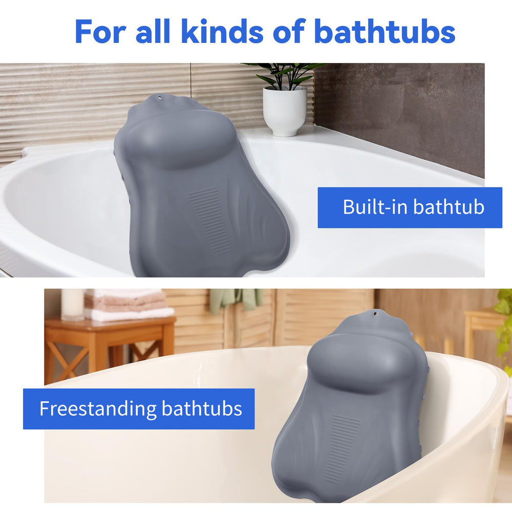 Goowin bath pillow easy-clean feature shown for quick rinse and dry.