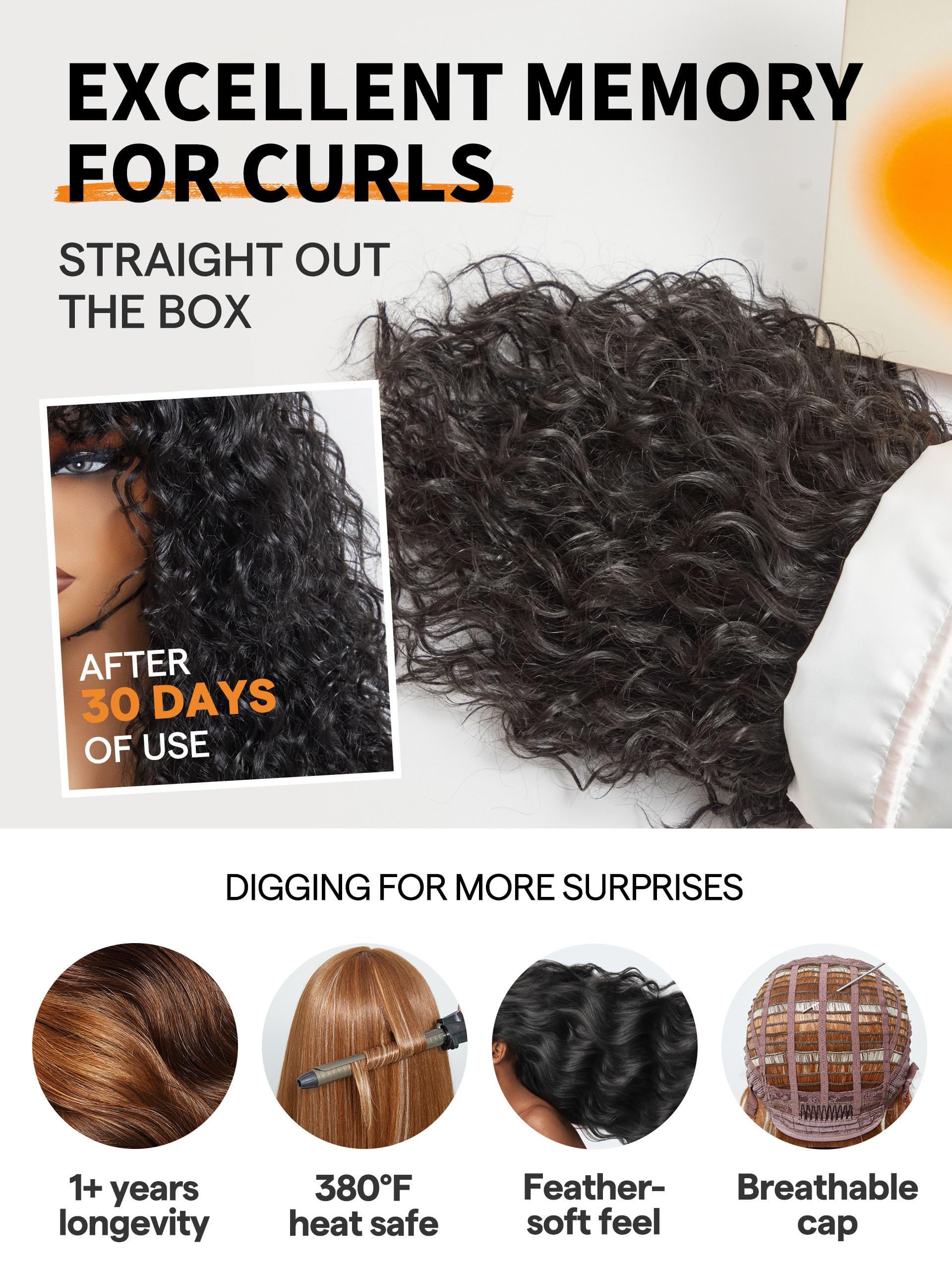 GORGIUS Veralux natural black curls styled for confident casual looks.
