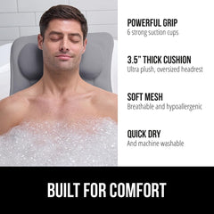 GORILLA GRIP bath pillow 16.5 by 16.1 inch surface provides ample space for comfort
