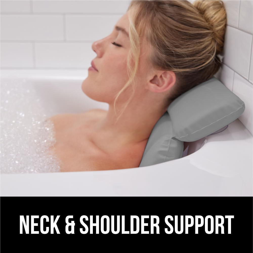Gorilla Grip bath pillow easy to clean and air-dry after use