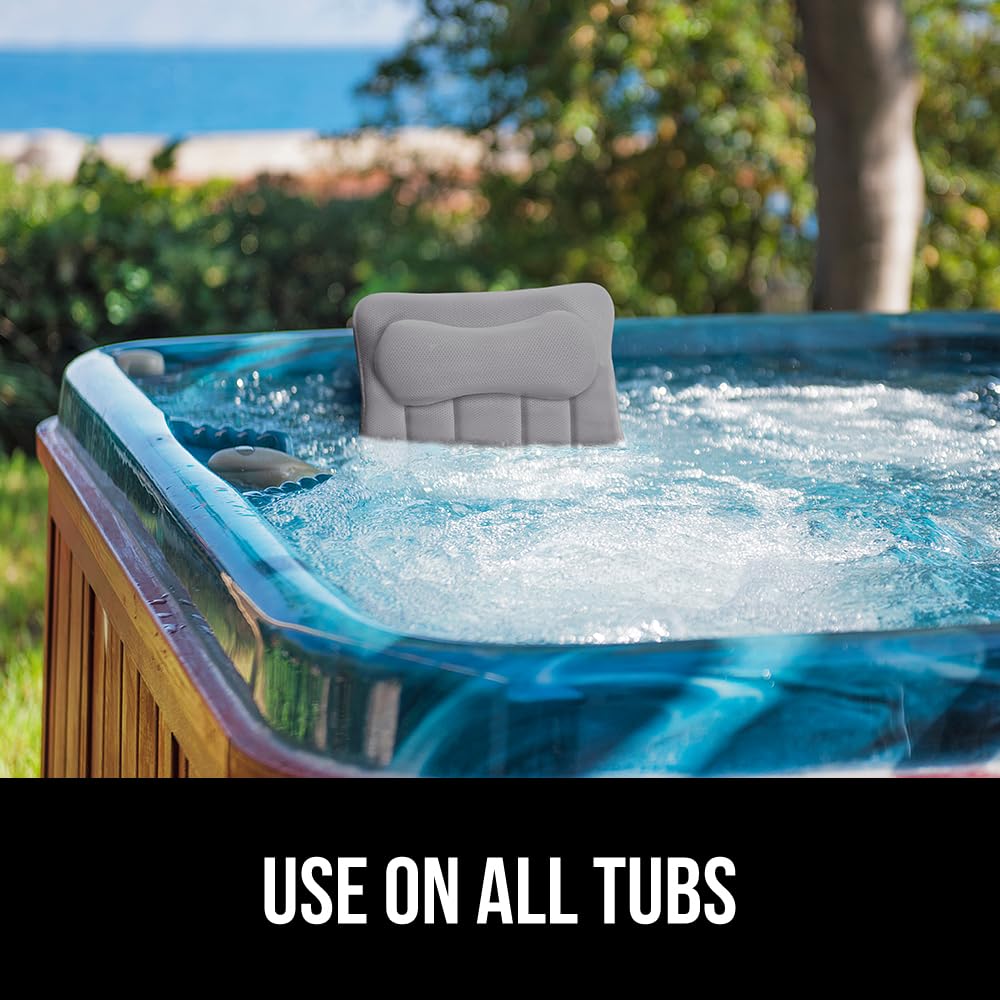 GORILLA GRIP ergonomic design supports head, neck, and back during soaks