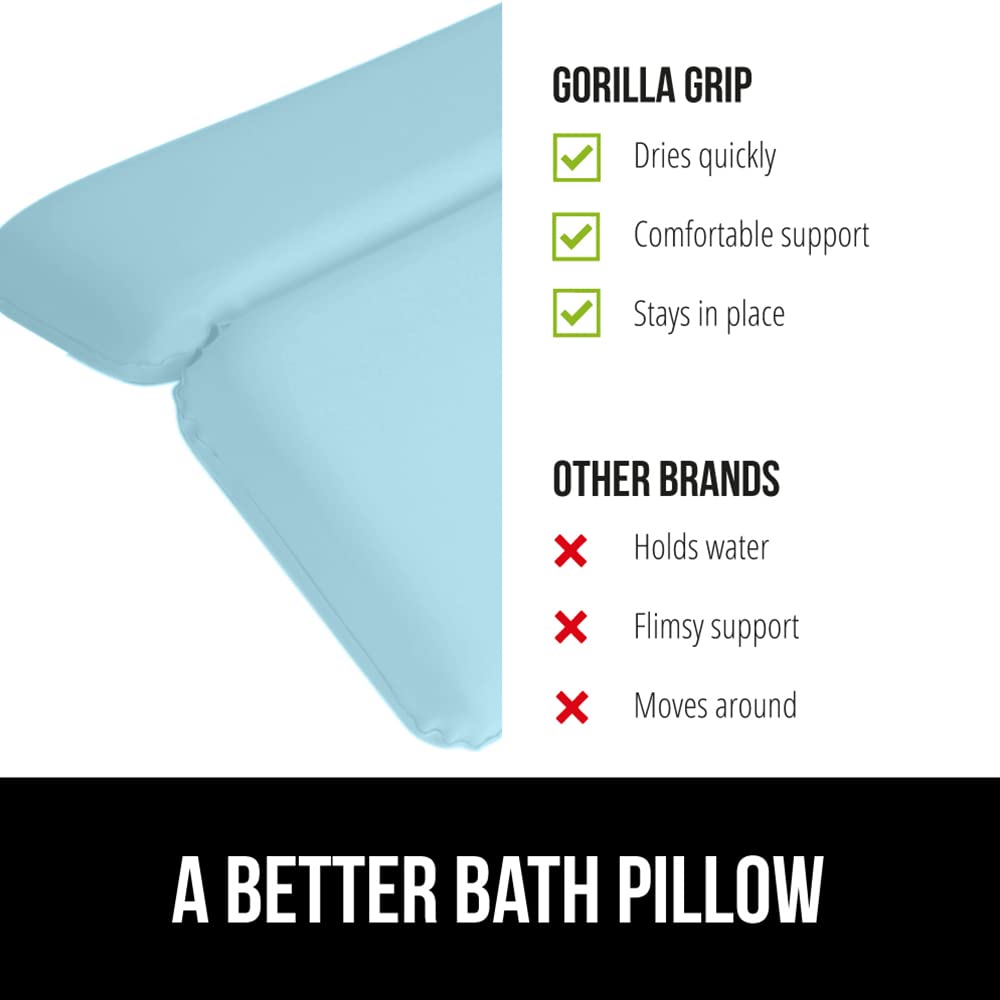 GORILLA GRIP bath pillow head-rest detail enhances neck support.