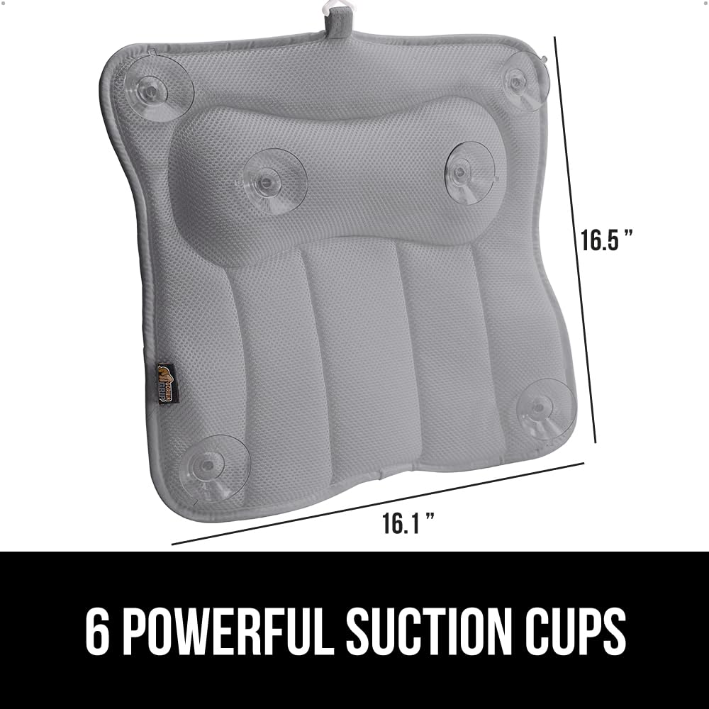 GORILLA GRIP bath pillow headrest offers 3.5-inch thick support for neck and shoulders