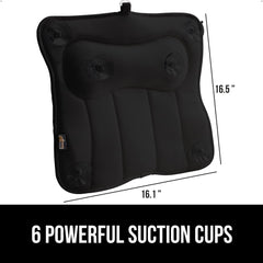 GORILLA GRIP bath pillow headrest offers 3-5 inch support for neck comfort.
