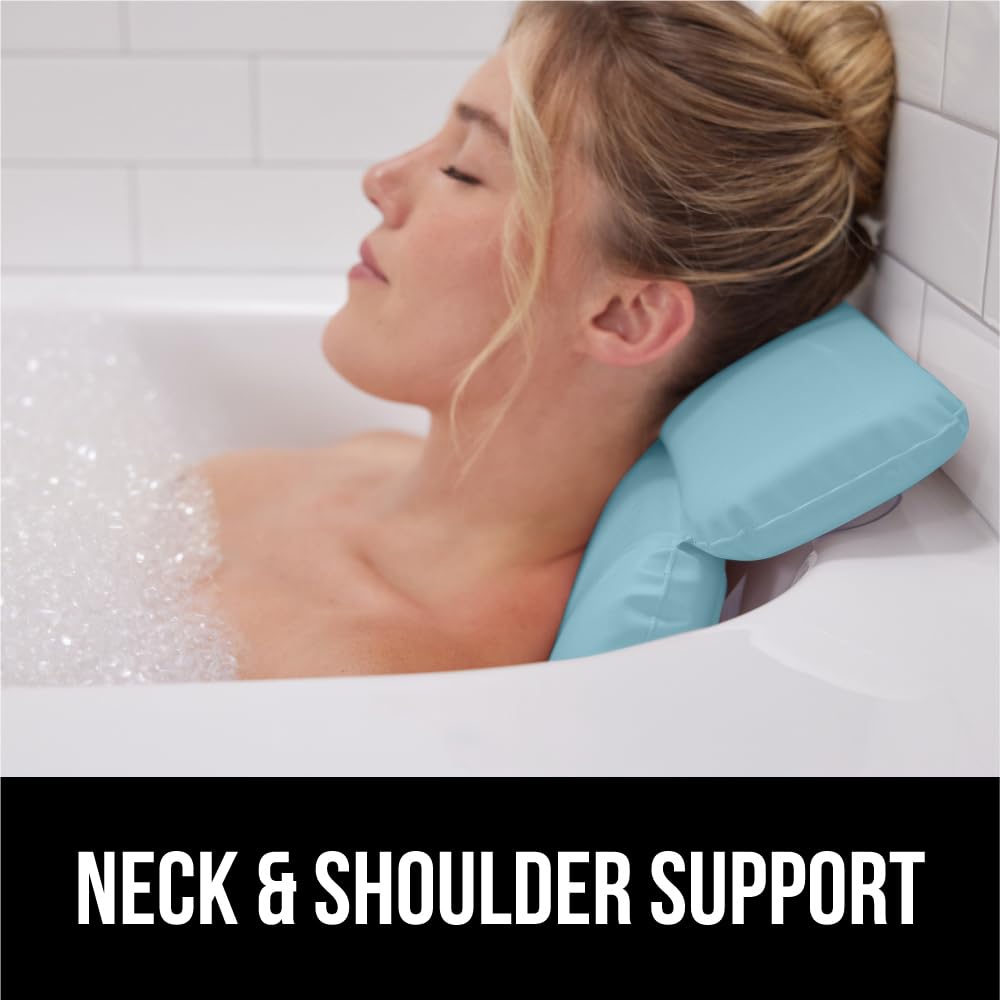 GORILLA GRIP bath pillow relaxing home spa scene for mood and comfort.