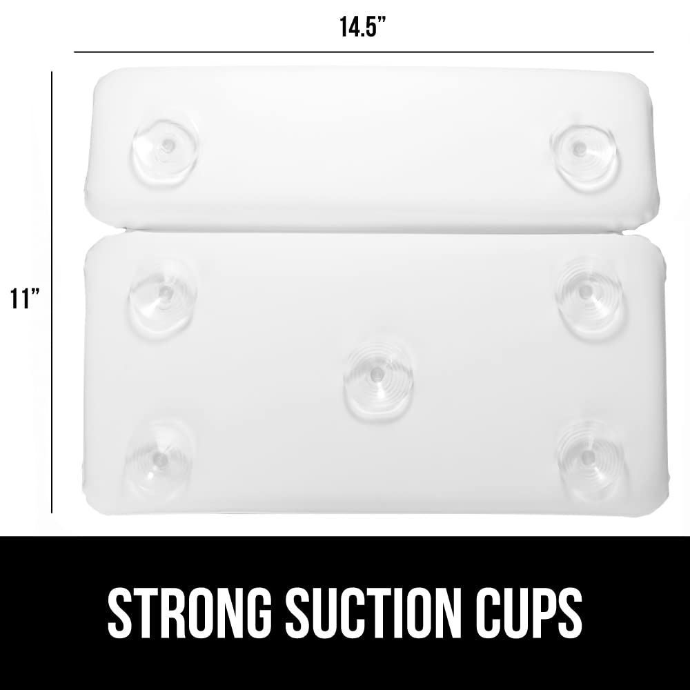 Gorilla Grip bath pillow top view showing thick foam cushion for comfort