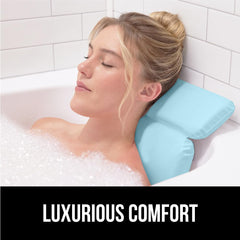 GORILLA GRIP bath pillow waterproof fast-drying design stays dry.