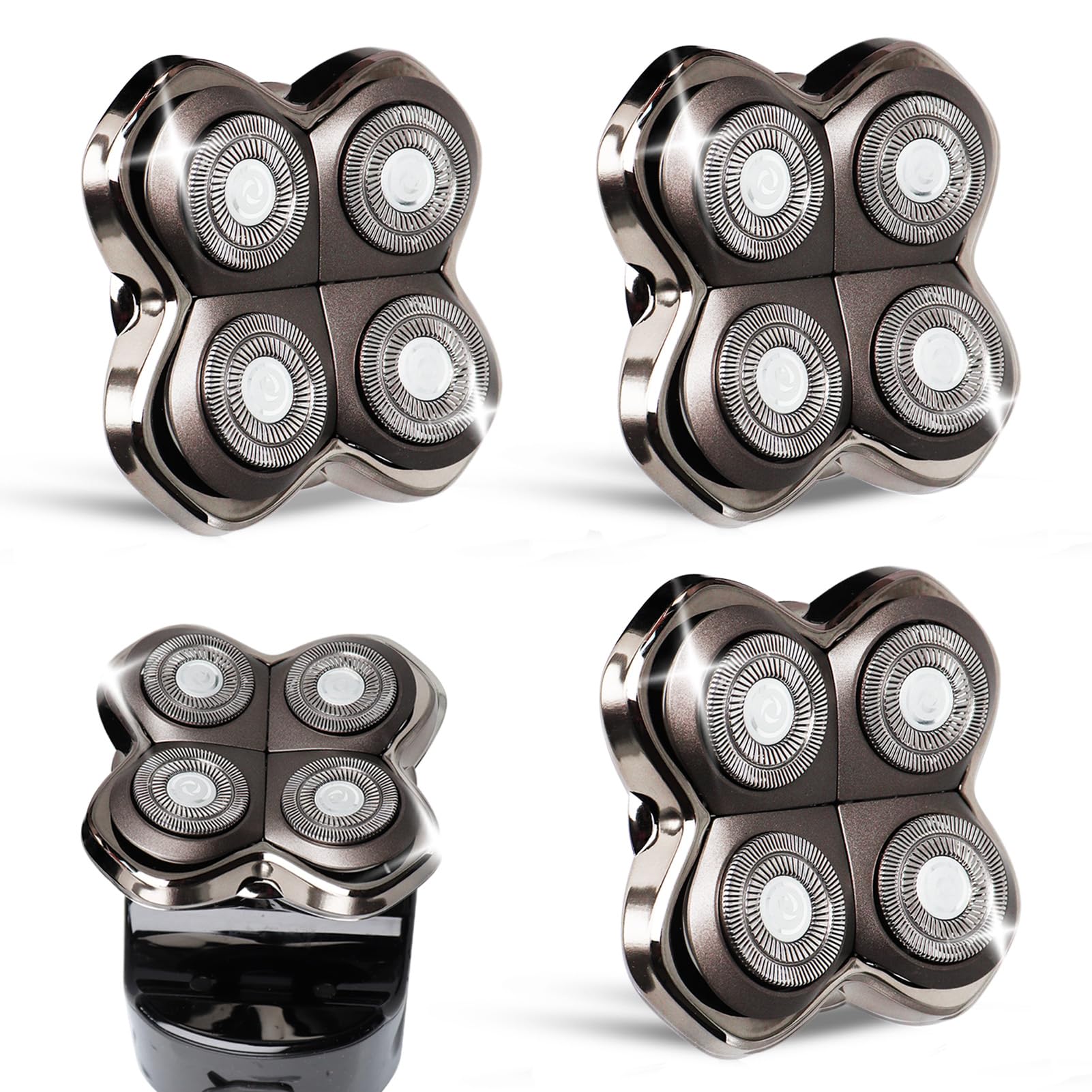 GORLENT Pro 4 replacement head close-up with precision blades for smoother shaves