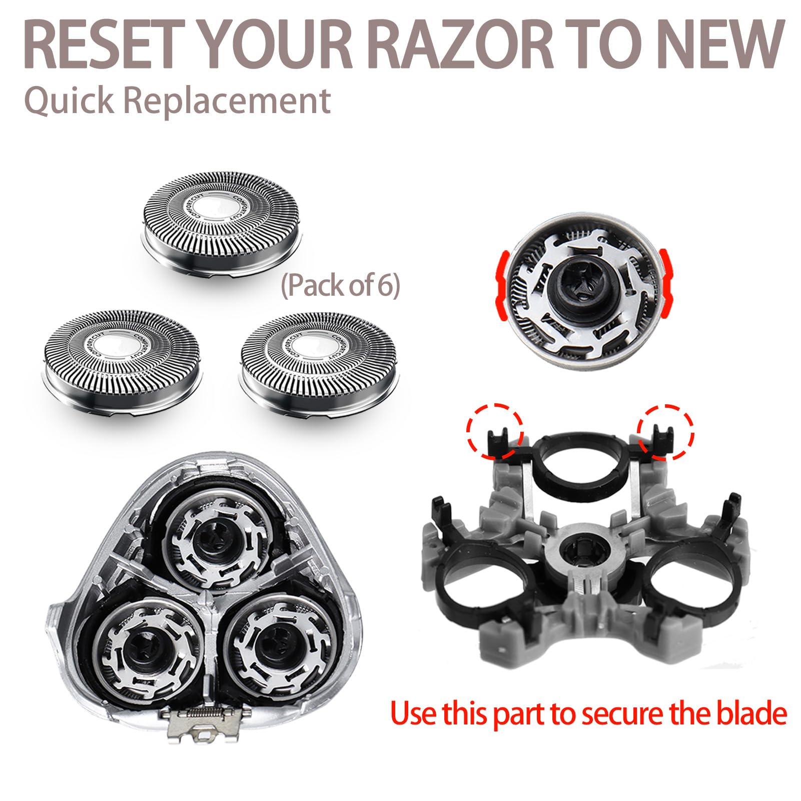 GORLENT SH30/52 blades compatibility with multiple razor series supports flexible upgrades