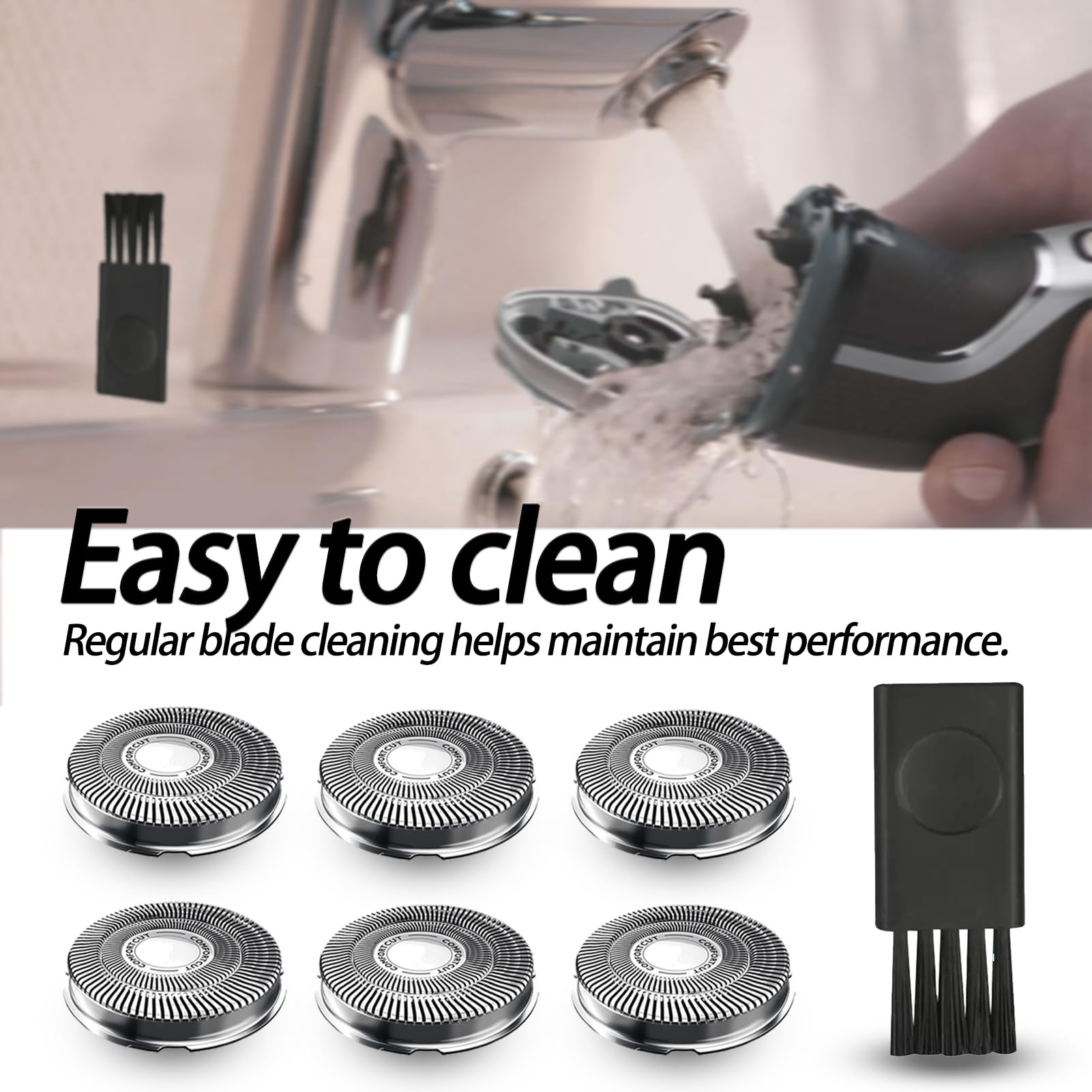 GORLENT SH30/52 blades IPX7 waterproof design enables underwater cleaning
