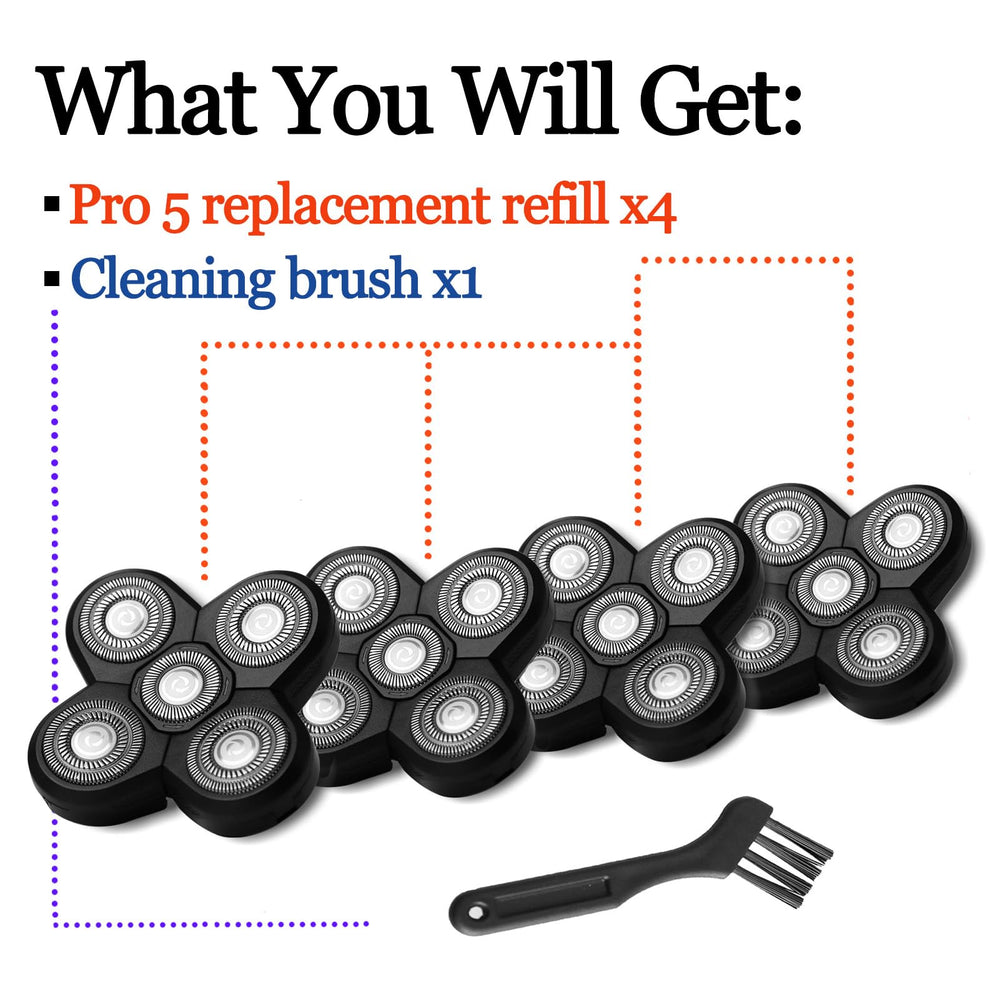 GORLENT Pro 5 refills offer wide compatibility with many head shavers.