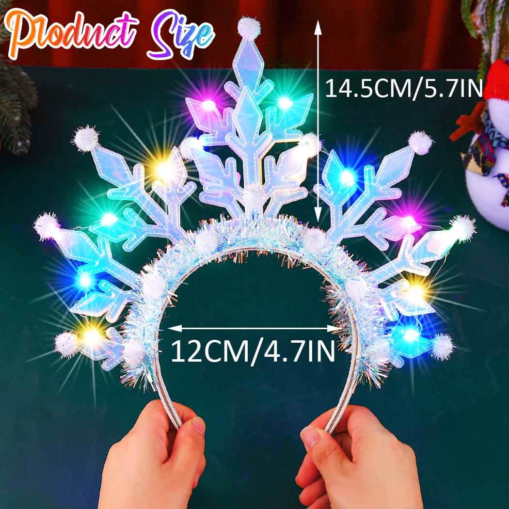 GORTIN Snowflake LED Headband Christmas party shot with eye-catching glow for photos