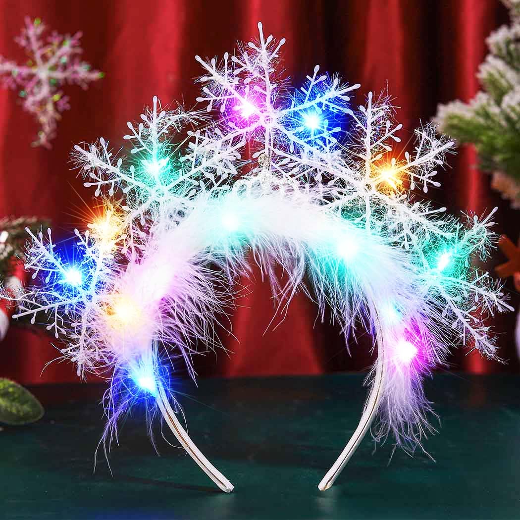 GORTIN Snowflakes Headband with center tiara adds festive sparkle.