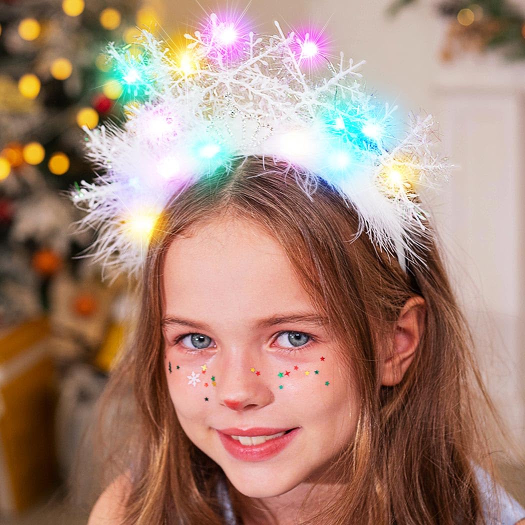 GORTIN Snowflakes Headband at Christmas party boosts holiday atmosphere.