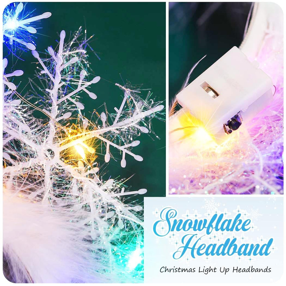 GORTIN Snowflakes Headband cosplay-ready glow for photos.