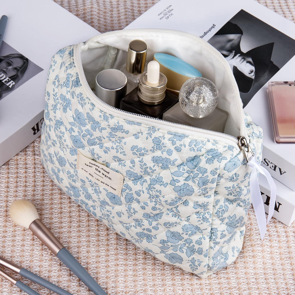 Gosect 2PC makeup bag set opened to reveal organized interior for cosmetics.