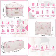 Gosect 3pc makeup bag set small floral bag ideal for minis