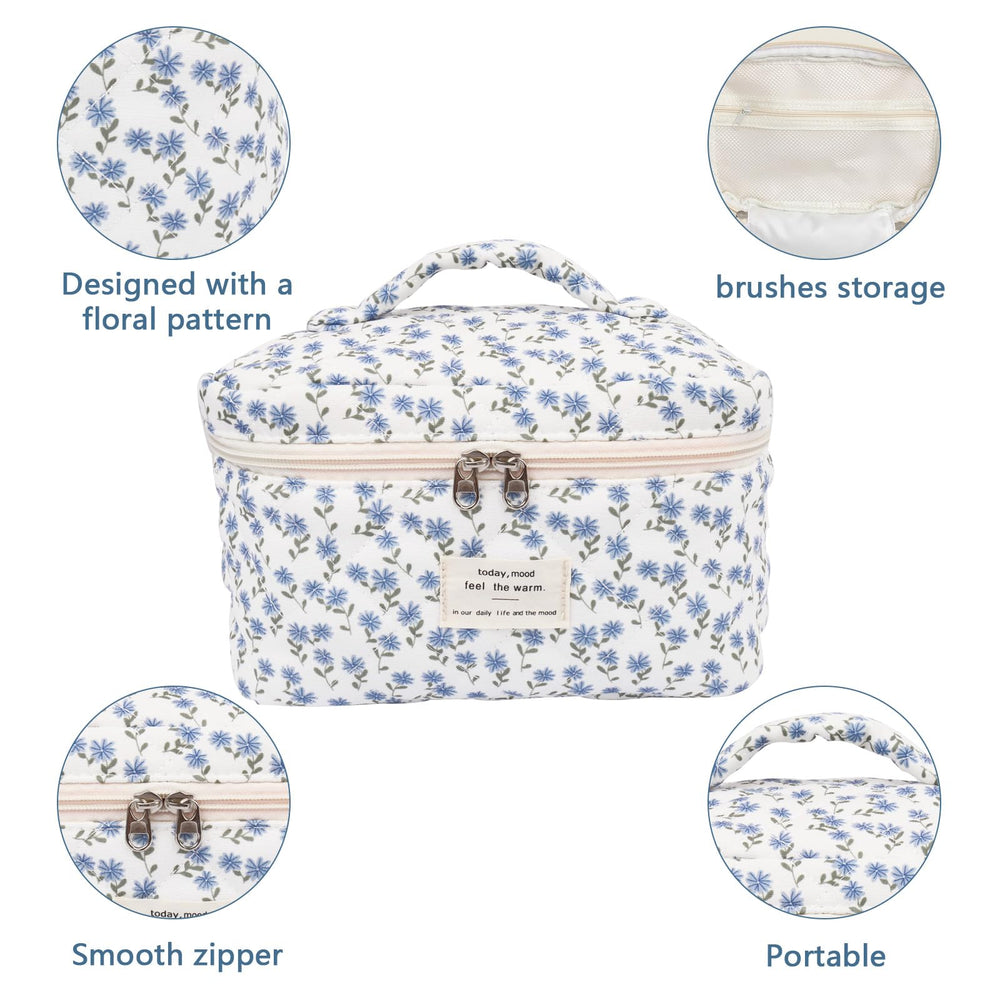 Gosect blue peacock flower bag folded for compact travel
