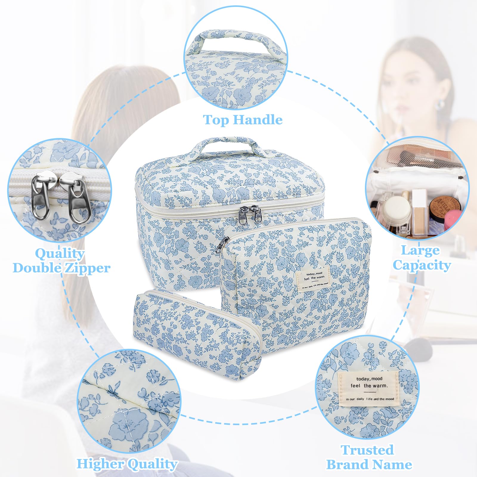 Gosect cotton quilted texture close-up highlighting soft, skin-friendly fabric for daily storage.