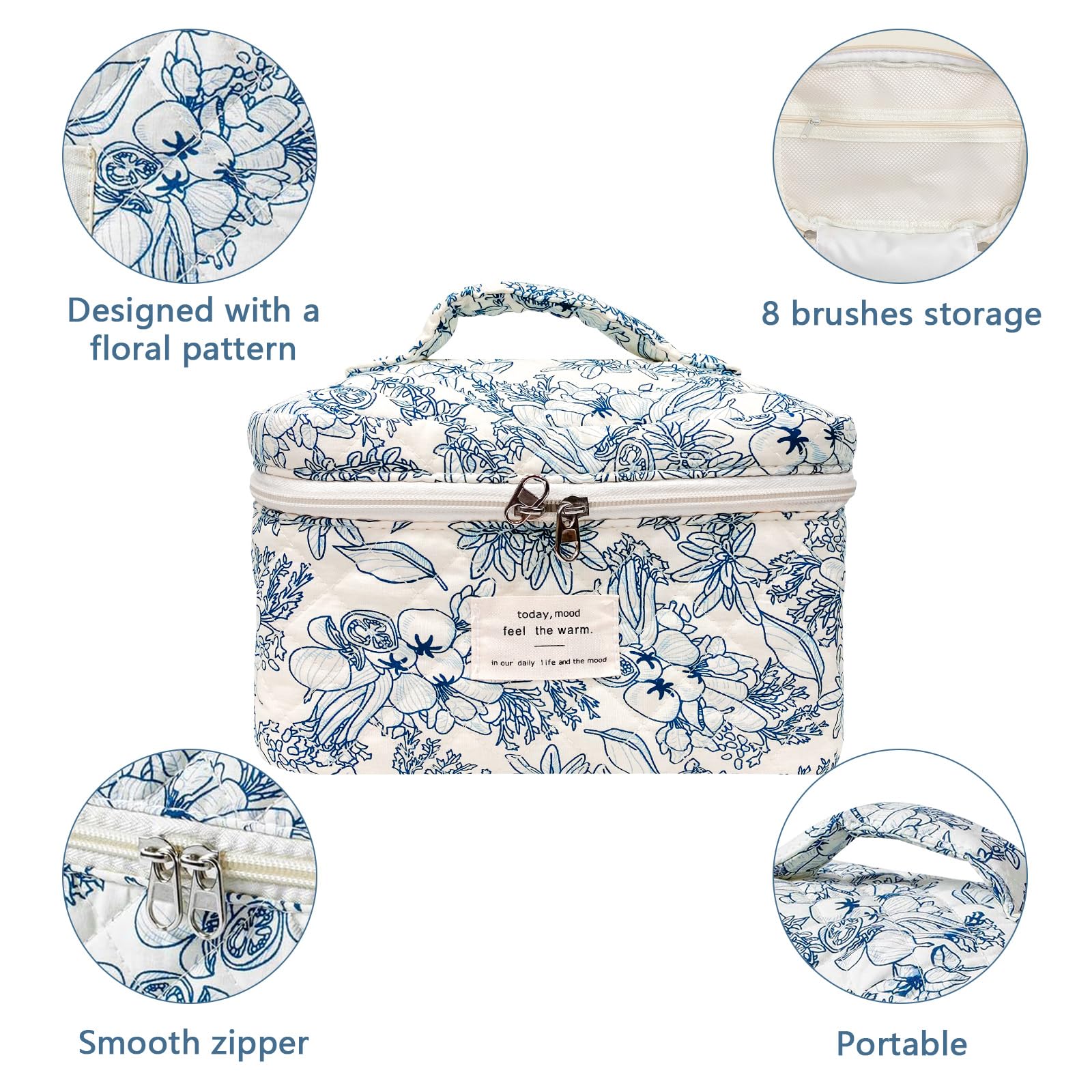 Gosect large makeup bag folded neatly for compact travel