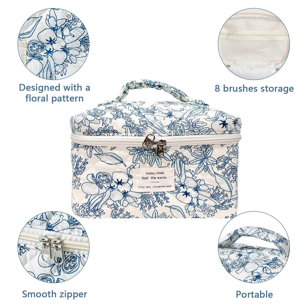 Gosect large makeup bag folded neatly for compact travel