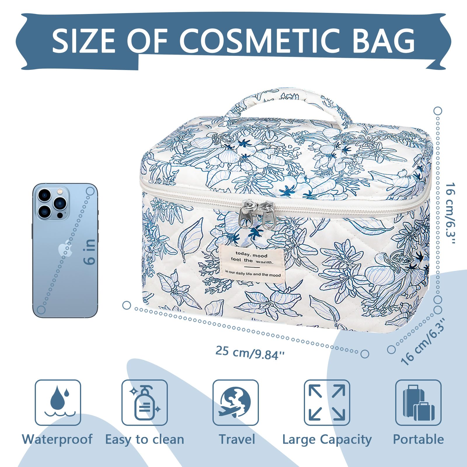 Gosect makeup bag interior packed with cosmetics and brushes