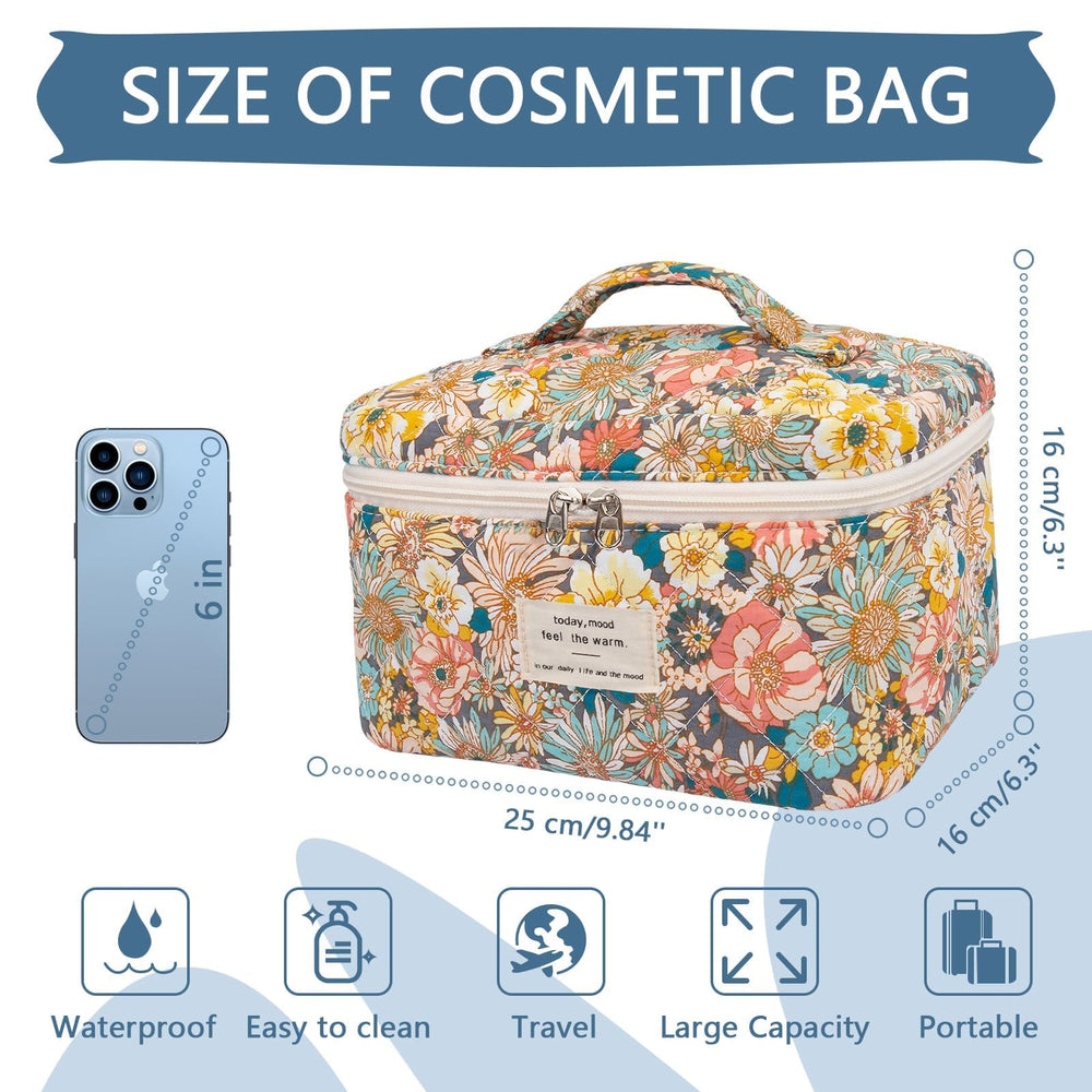 Gosect large makeup bag South Twigs folded flat for compact packing