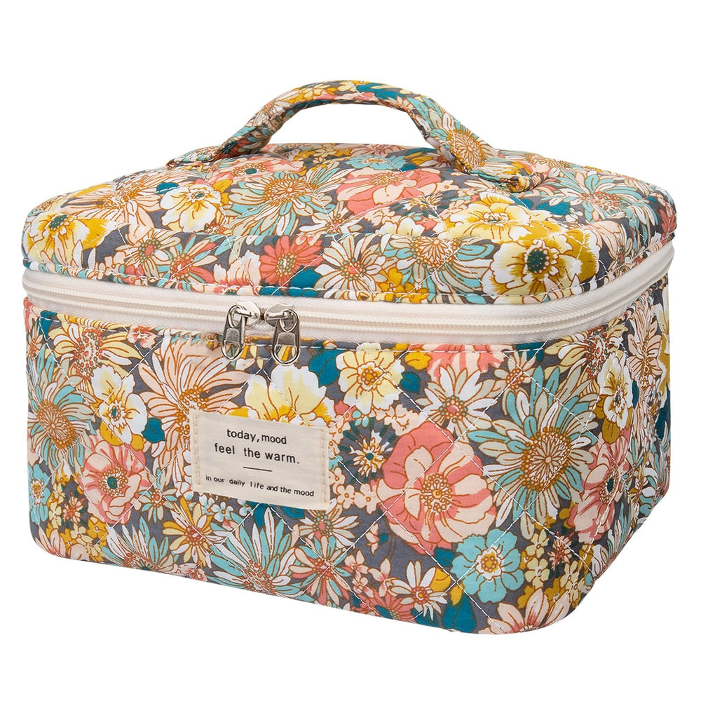 Gosect large makeup bag South Twigs front view showing spacious capacity