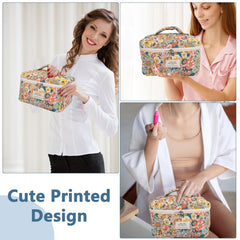 Gosect large makeup bag South Twigs material closeup with cotton fabric