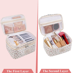 Gosect makeup bag with double gold-plated zippers smooths opening and closing daily.