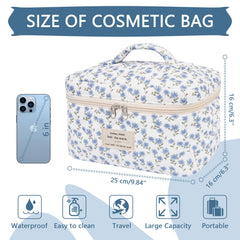 Gosect makeup bag gold zipper detail for smooth opening and durability