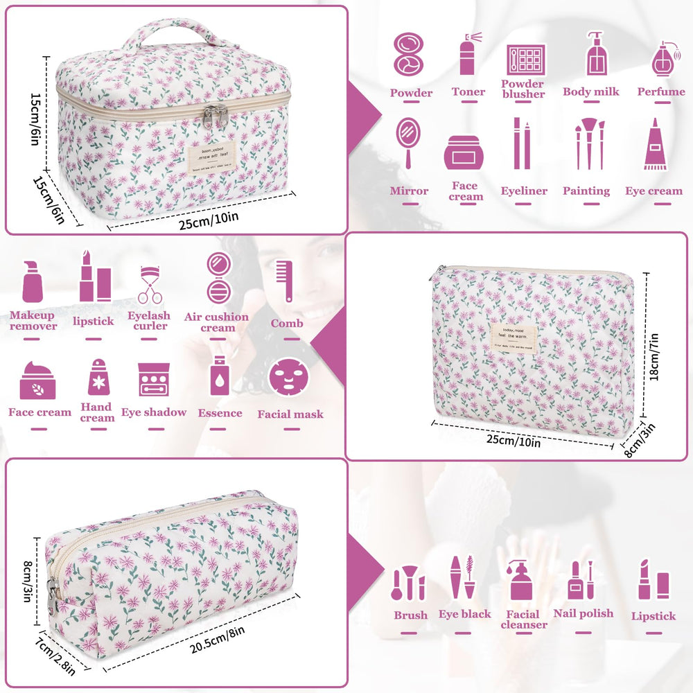 Gosect makeup bag with gold zipper offers easy access and secure storage