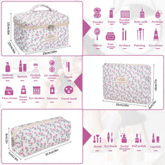 Gosect makeup bag with gold zipper offers easy access and secure storage