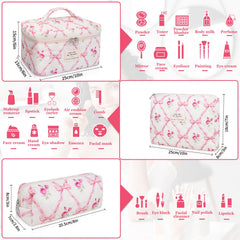 Gosect small cotton makeup bag in floral design, ideal for travel essentials