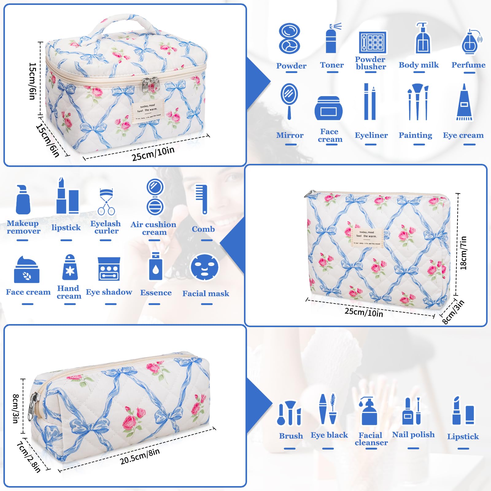 Gosect bag zip-close close-up, gold-plated zipper adds easy access during trips.