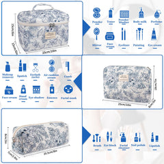 Gosect floral pattern highlights stylish cosmetic storage for events.