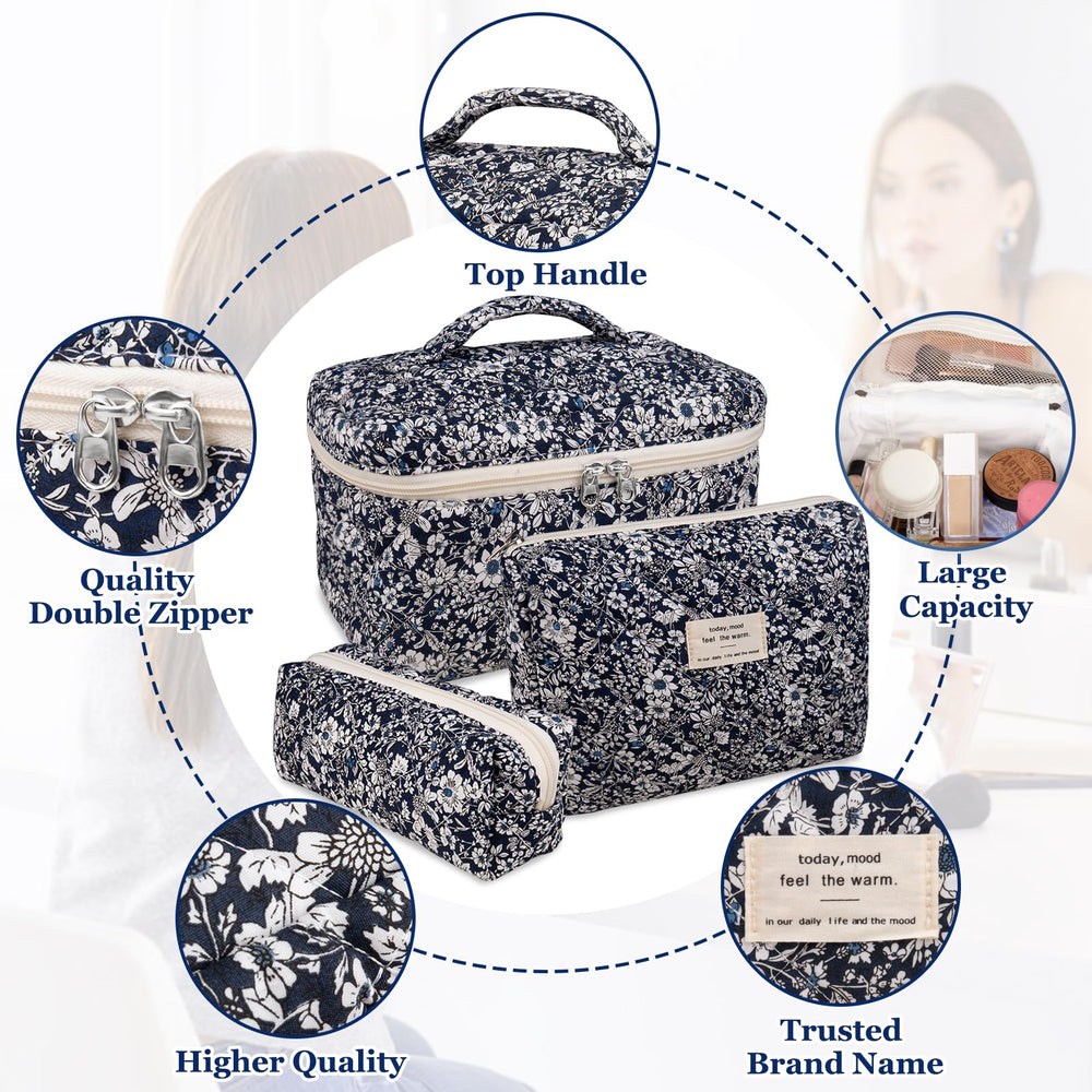 Gosect makeup bag size series - multi-size set keeps items organized