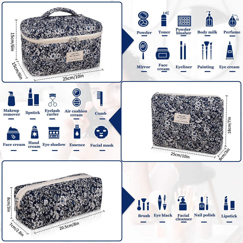 Gosect makeup bag travel toiletry bag with gold zipper - secure travel companion for essentials