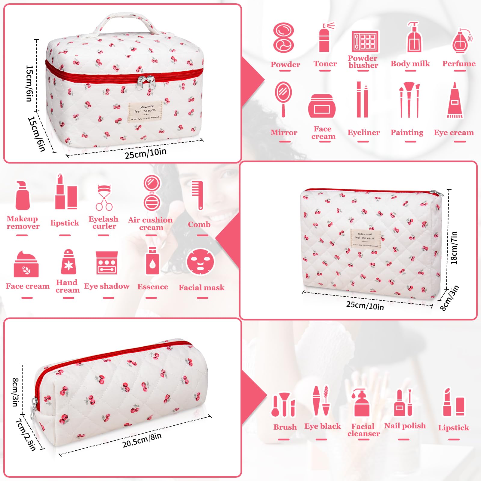 Gosect medium makeup bag keeps essentials neatly sorted on the go.