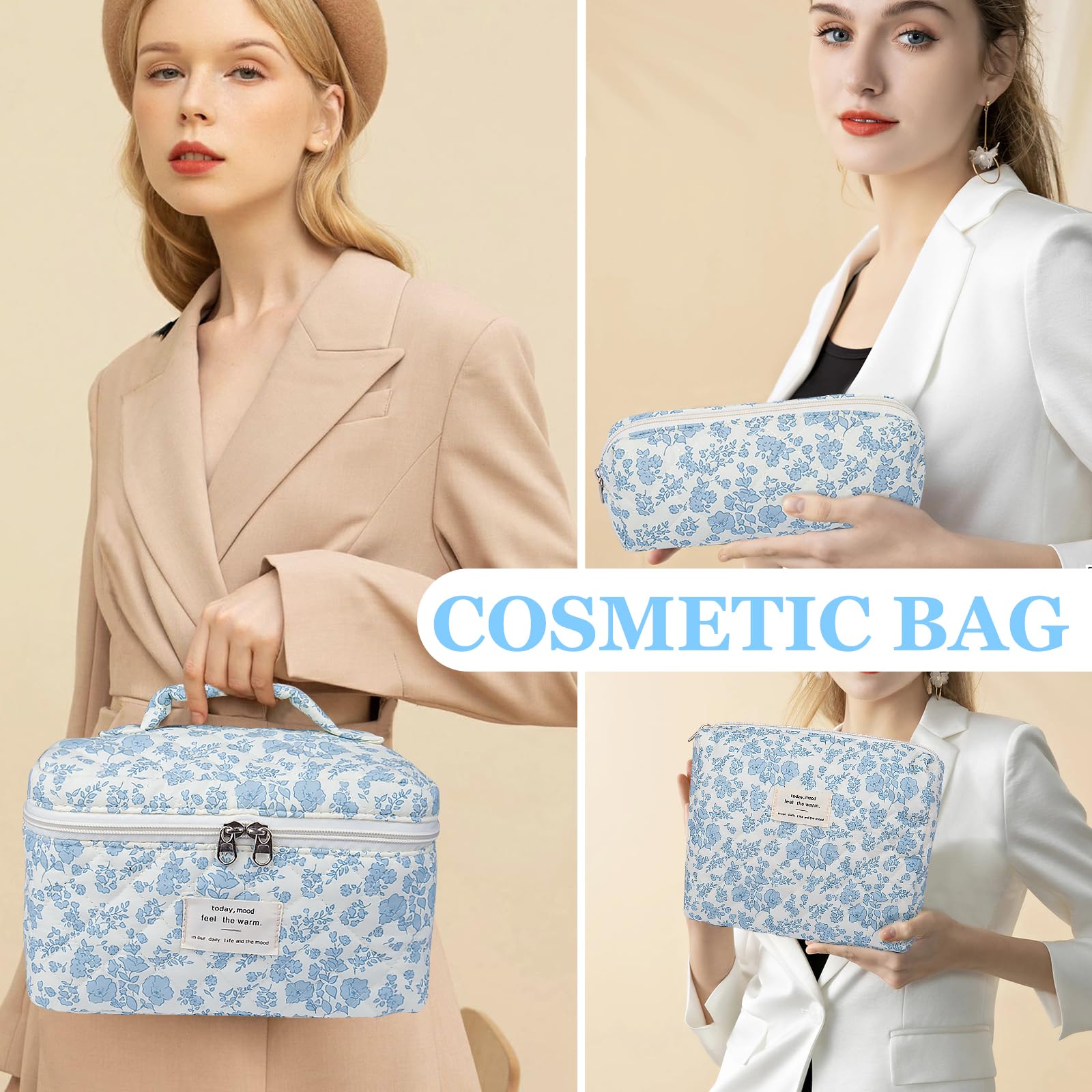 Gosect multi-purpose makeup bag — fits cosmetics, skincare, and travel essentials