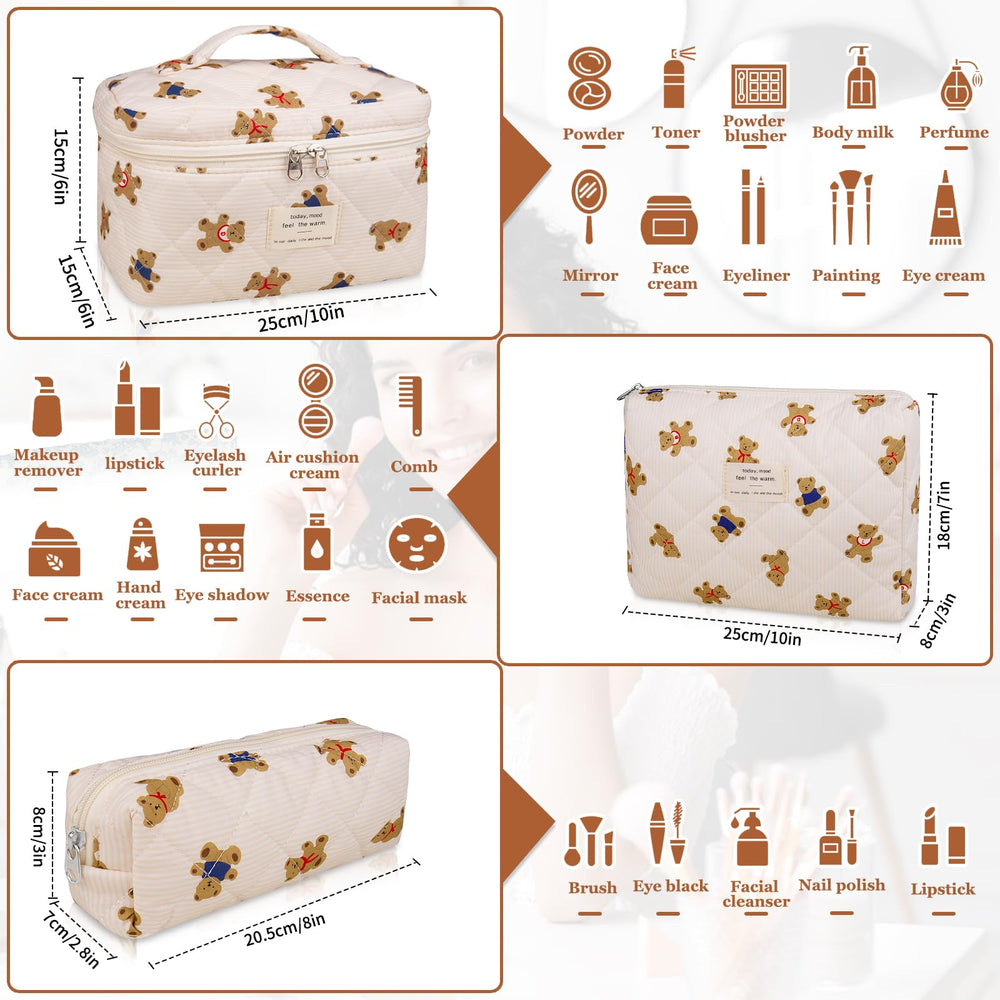 Gosect medium floral quilted bag demonstrates organized storage on trips.