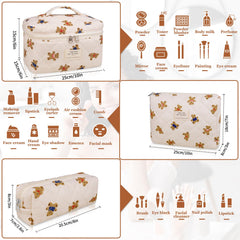 Gosect medium floral quilted bag demonstrates organized storage on trips.