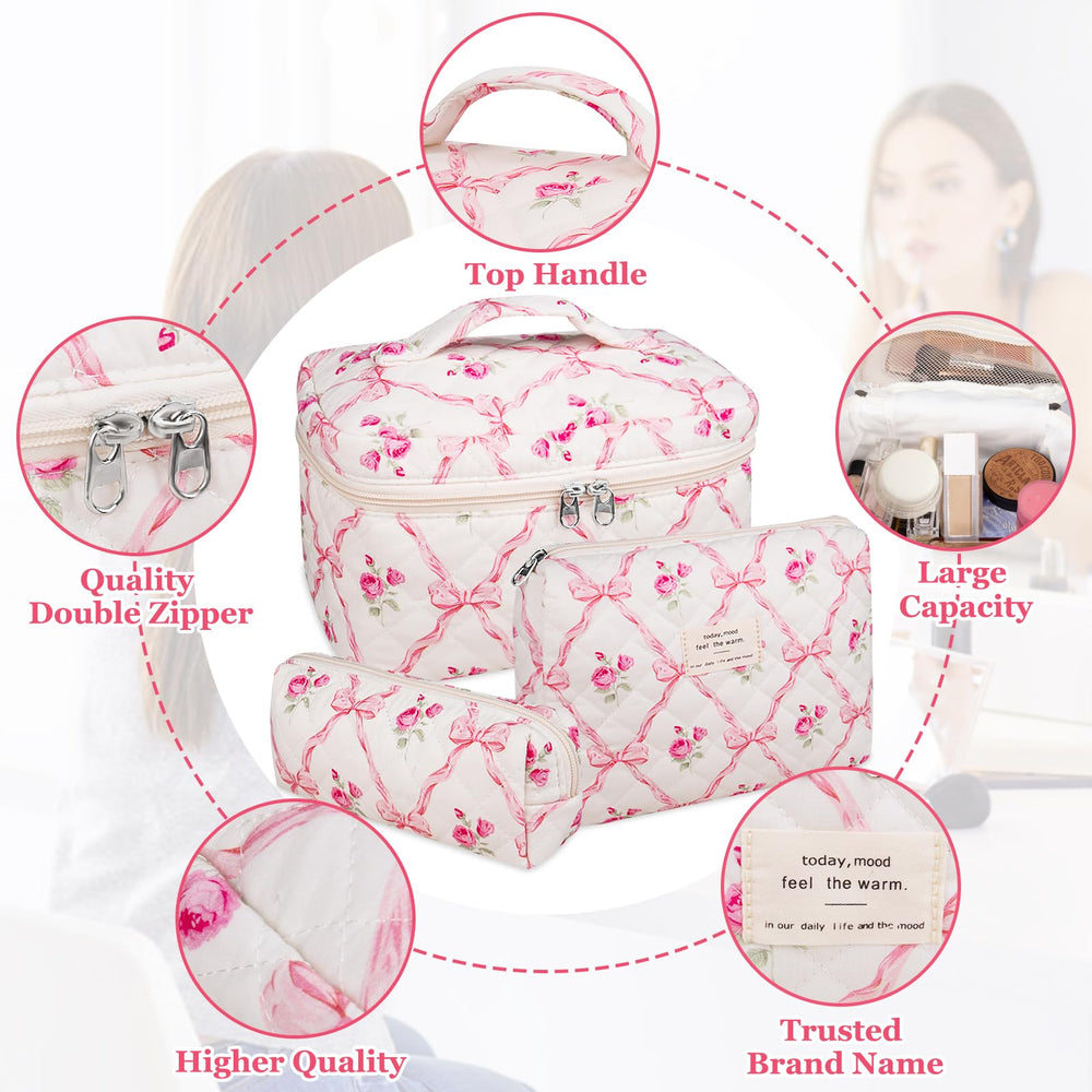 Gosect travel bag with gold zipper—durable, easy-access cosmetics storage