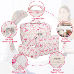 Gosect travel bag with gold zipper—durable, easy-access cosmetics storage