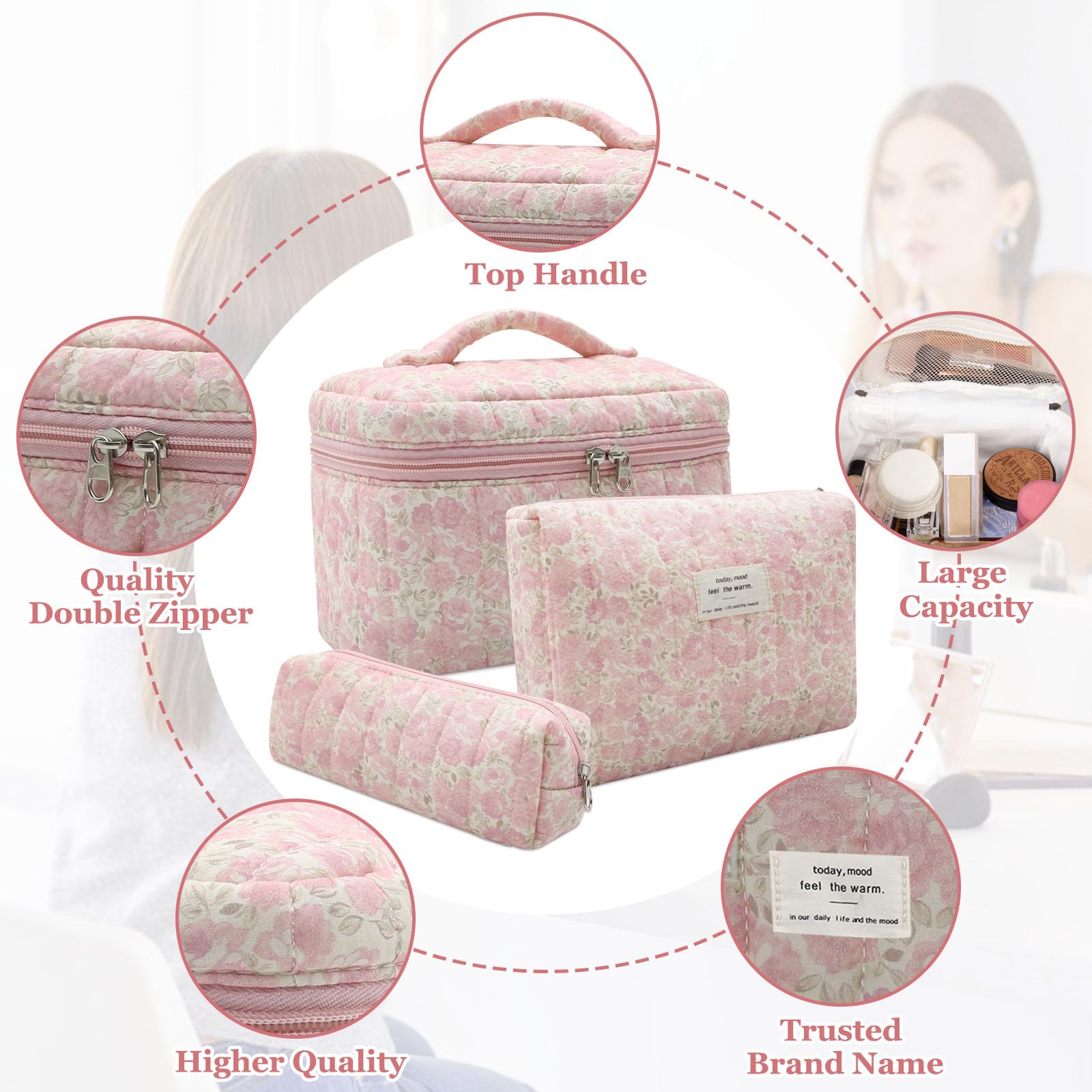 Gosect travel toiletry organizer shows interior pockets for compact packing