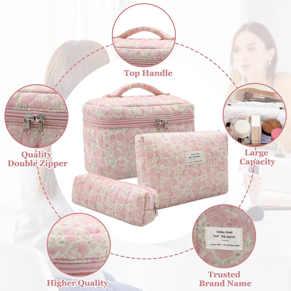 Gosect travel toiletry organizer shows interior pockets for compact packing